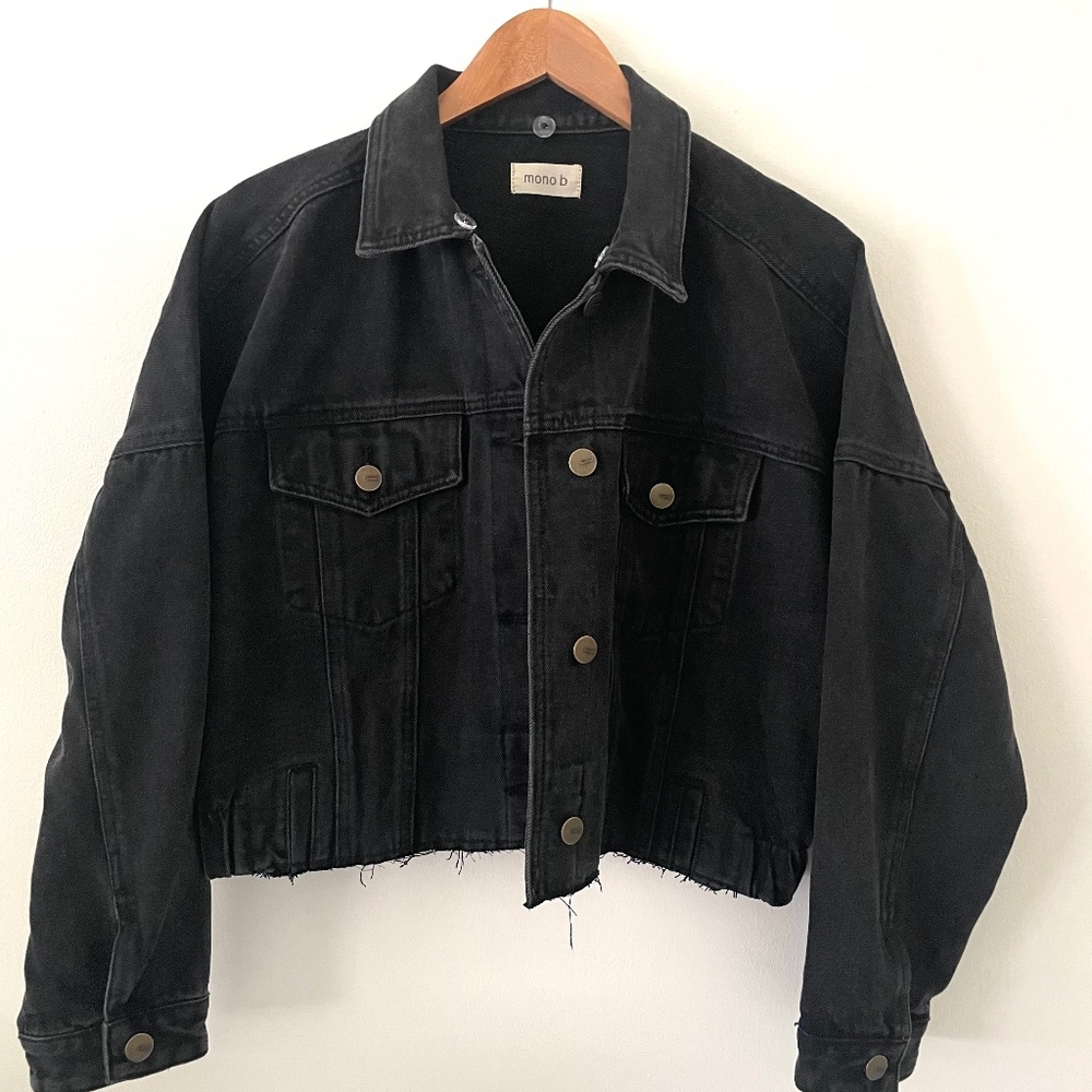 Cropped Black Jean Jacket